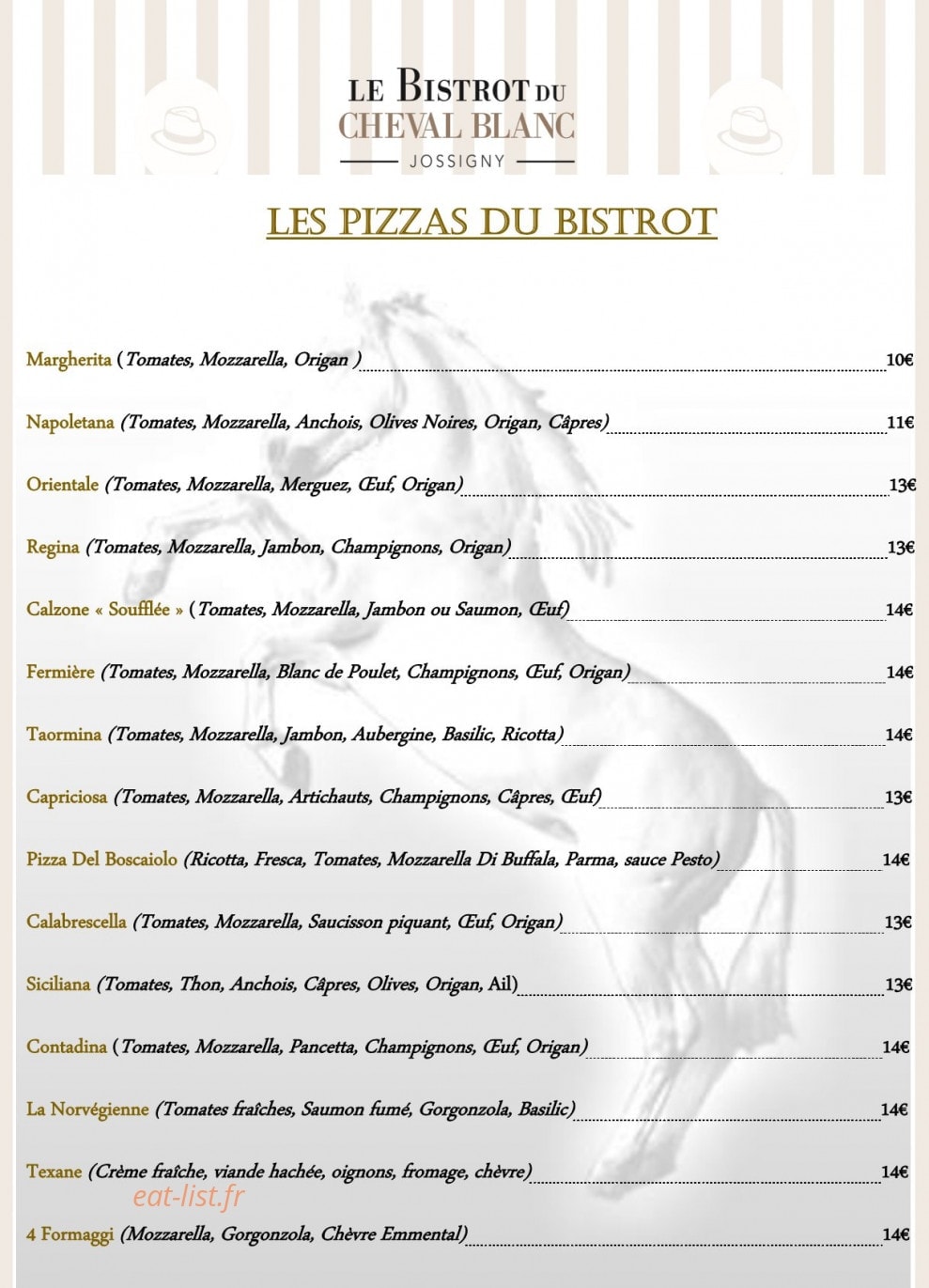 Le Bistrot du Cheval Blanc — carte page 2