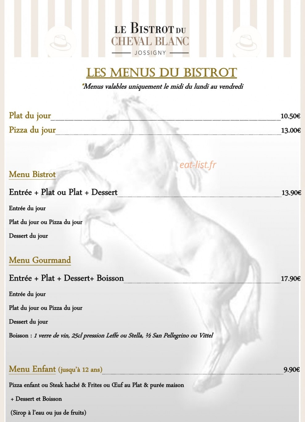 Le Bistrot du Cheval Blanc — carte page 4