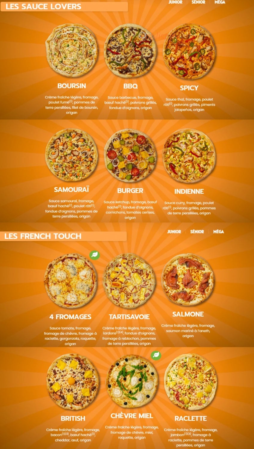 Dream's Pizza — carte page 2