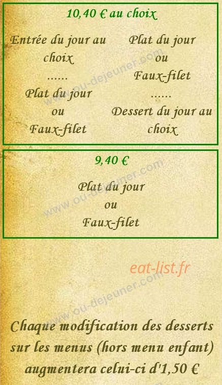Auberge du Bréon — carte page 11