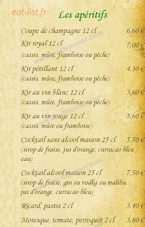 Auberge du Bréon — carte page 3