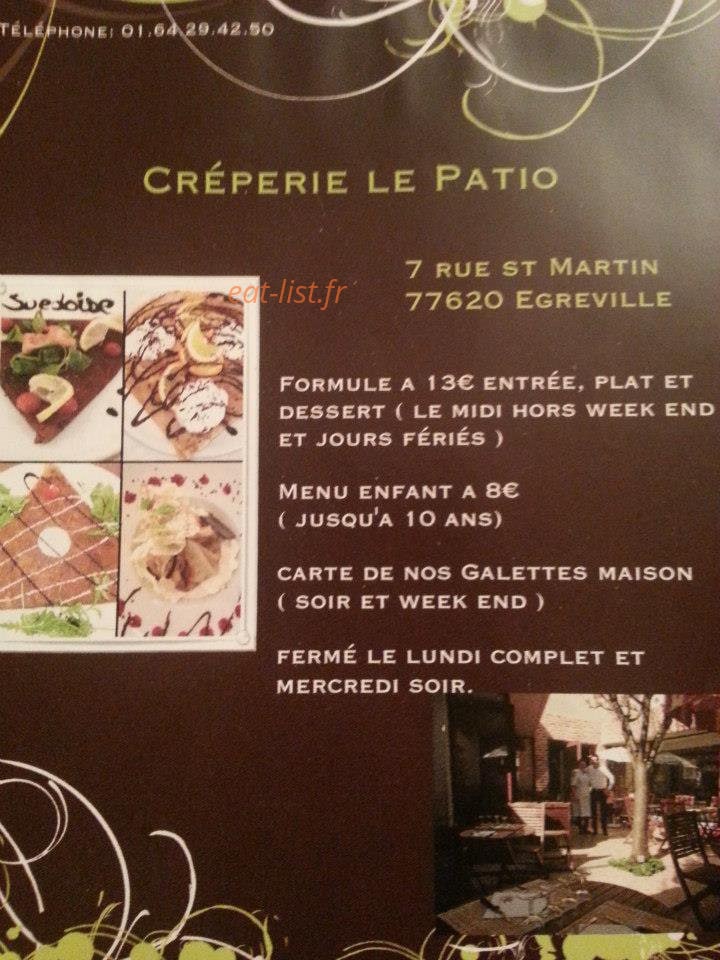 Crêperie Le Patio — carte page 1