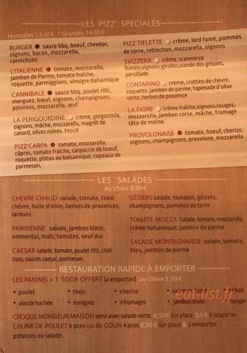 La Pizz — carte page 3