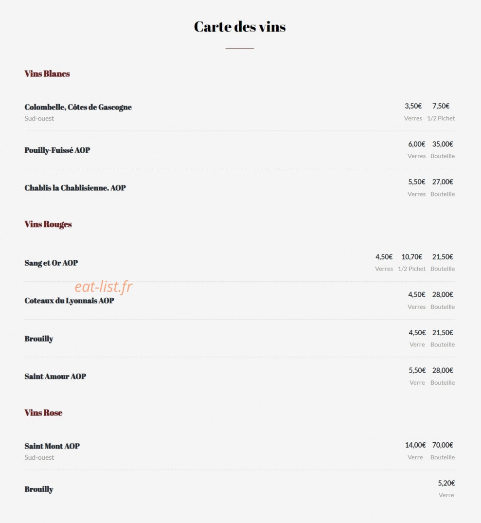 Crêperie Barjole — carte page 11