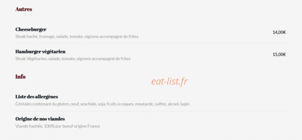 Crêperie Barjole — carte page 2