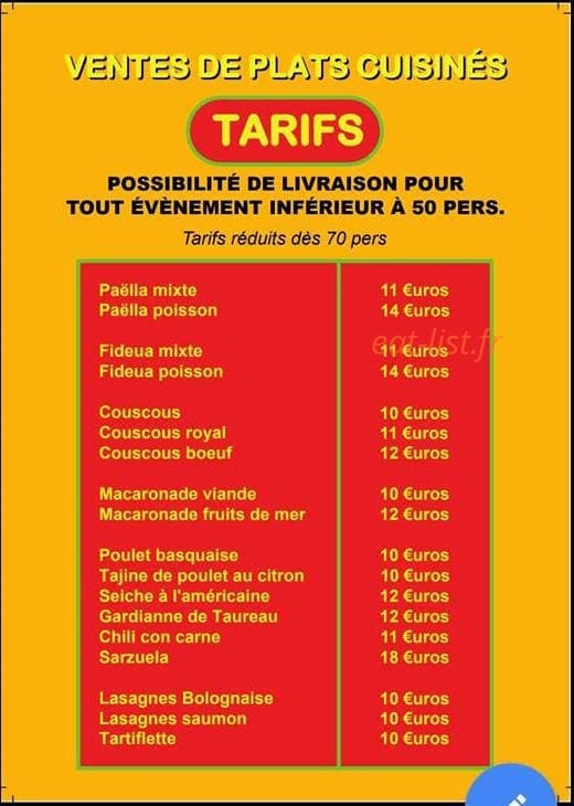 Angèle Fait Sa Cuisine — carte page 2