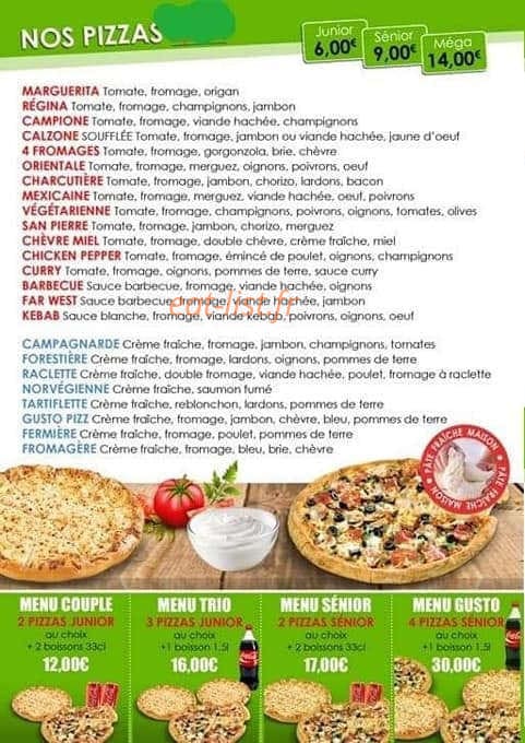Gusto pizza — carte page 2