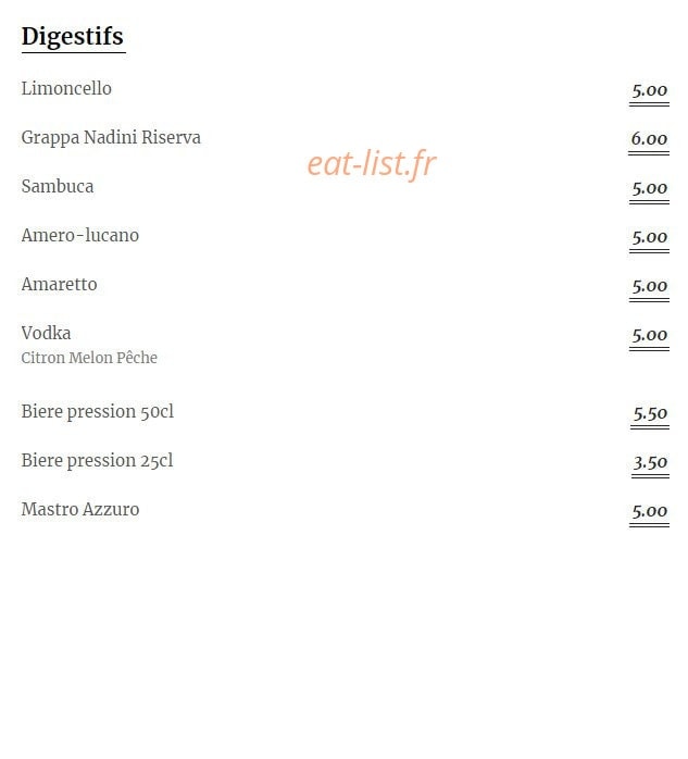 La Cucina — carte page 4