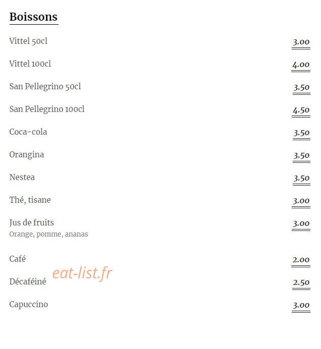 La Cucina — carte page 2
