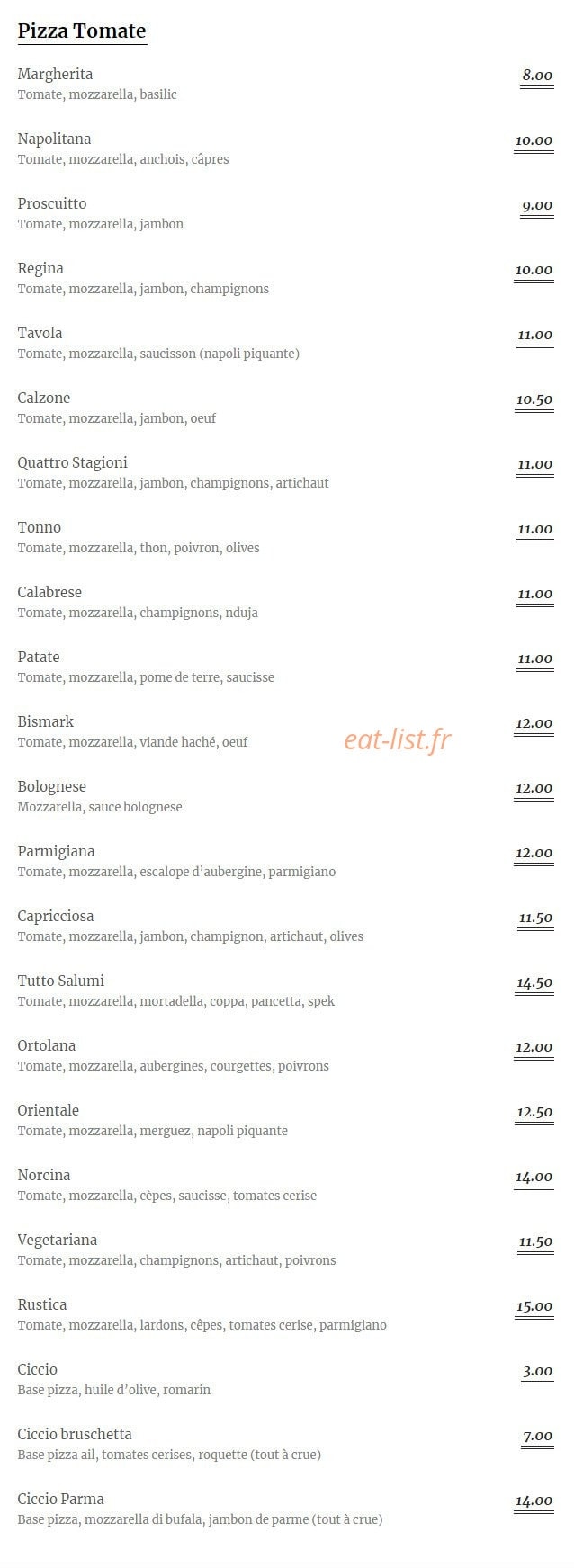 La Cucina — carte page 6