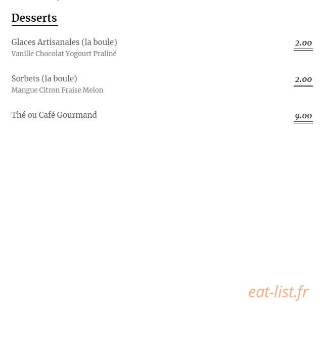 La Cucina — carte page 3