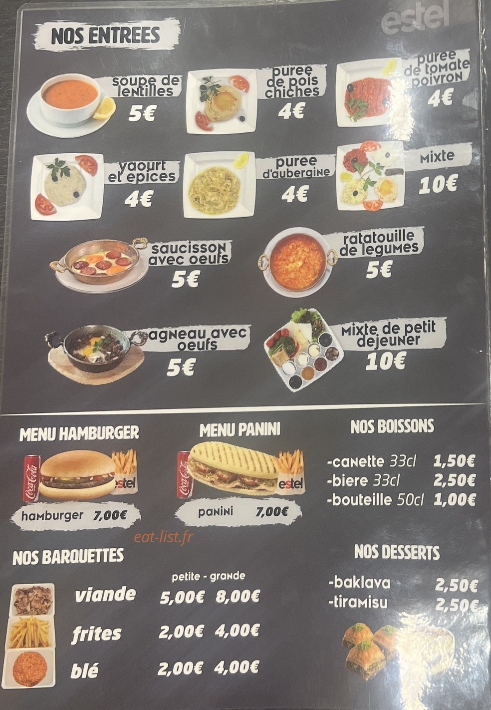 Restaurant Estel — carte page 4