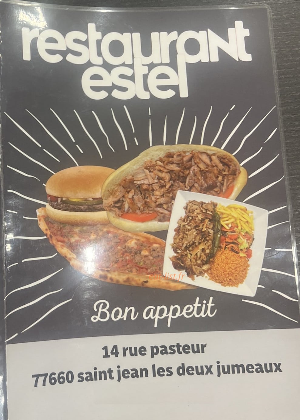 Restaurant Estel — carte page 1