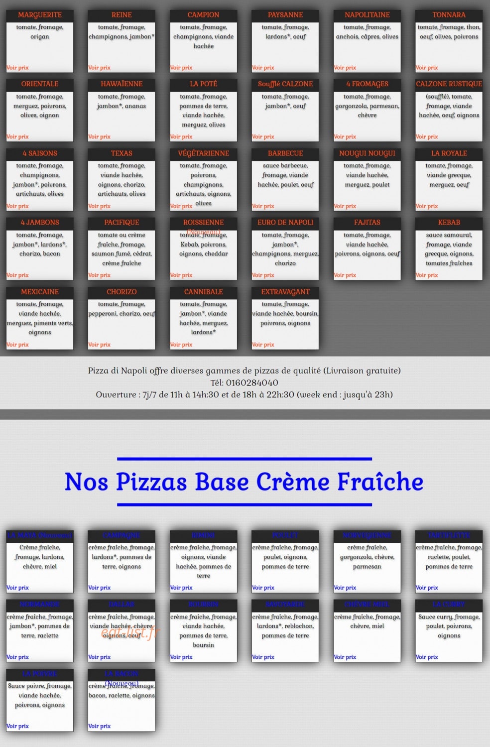 Di Napoli Pizza — carte page 3