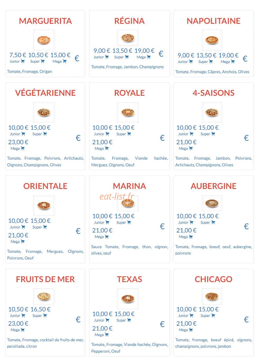 Freepizza — carte page 1