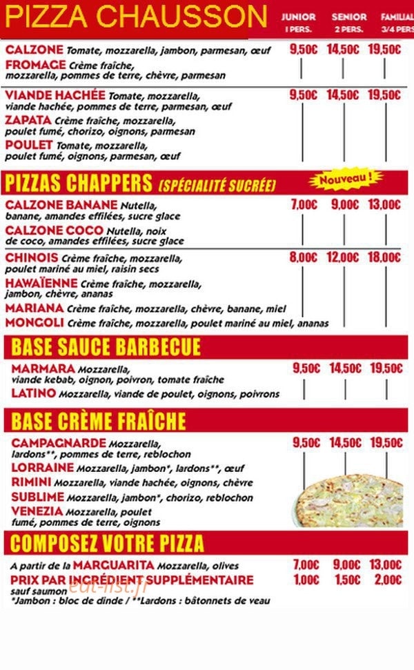 Hot Pizza 77 — carte page 2
