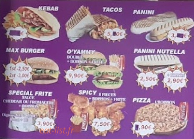 O'Yammy — carte page 2
