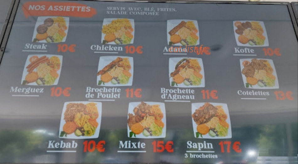 Restaurant du Sapin d'Istanbul — carte page 3
