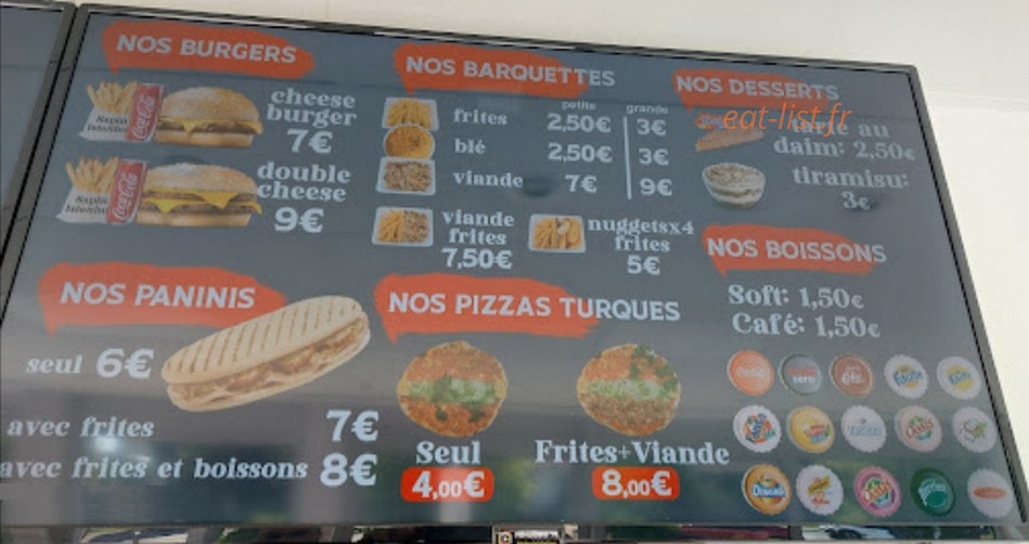 Restaurant du Sapin d'Istanbul — carte page 1