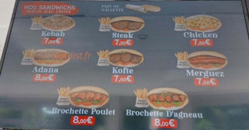 Restaurant du Sapin d'Istanbul — carte page 2