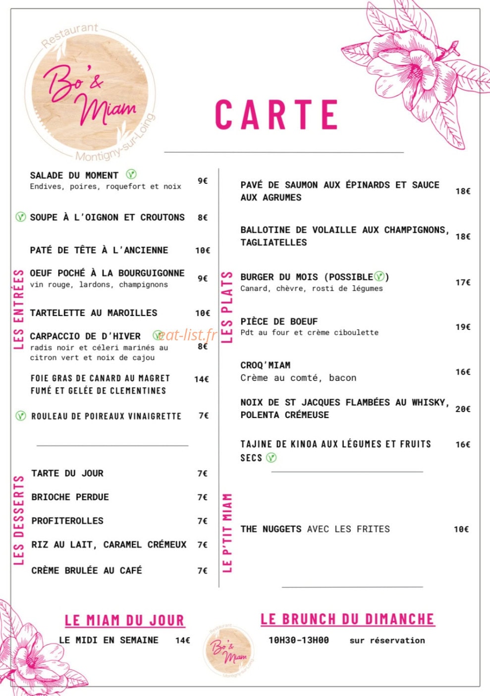 Bo’& Miam — carte page 1