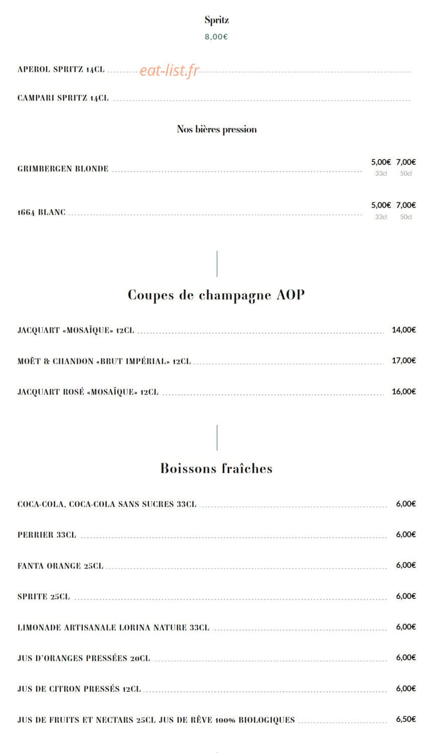 Brasserie Rosalie — carte page 28