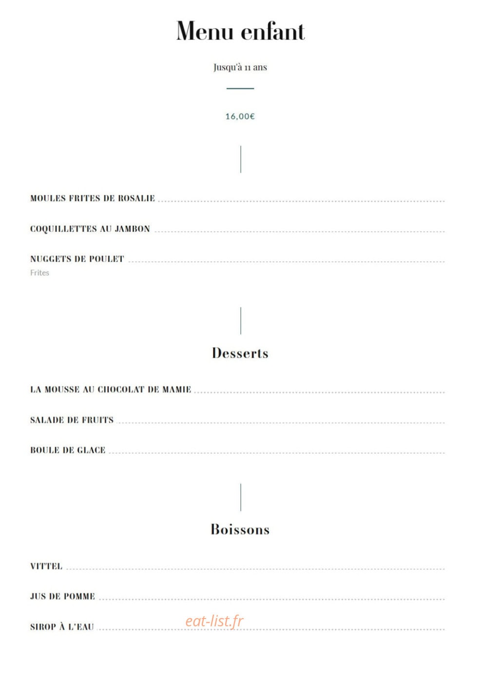Brasserie Rosalie — carte page 10