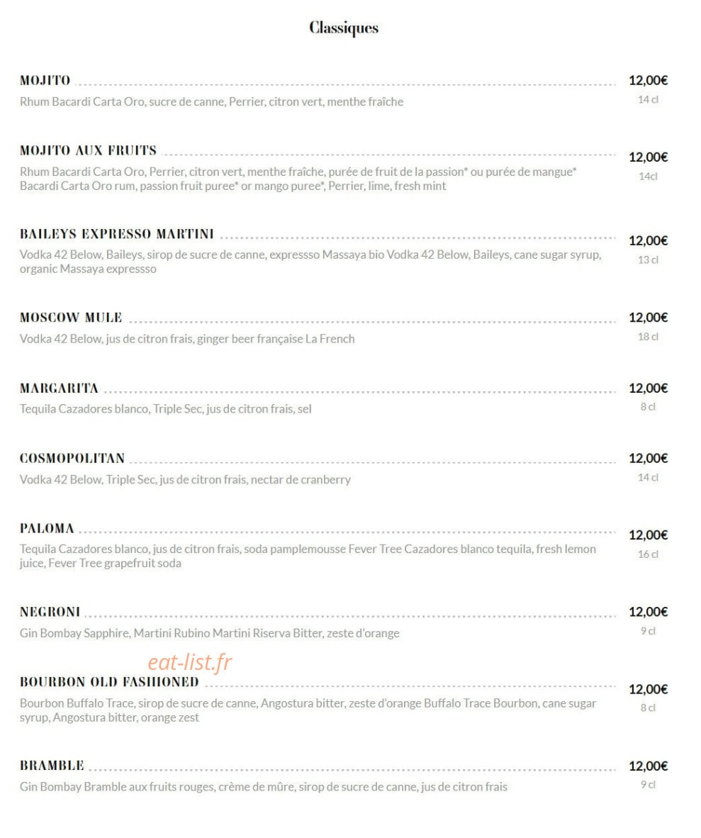 Brasserie Rosalie — carte page 12