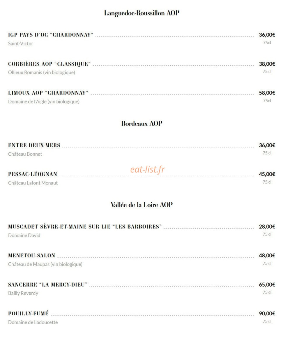 Brasserie Rosalie — carte page 23