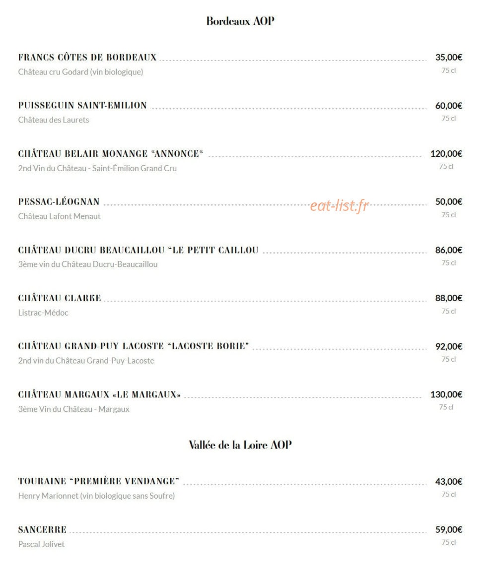 Brasserie Rosalie — carte page 25