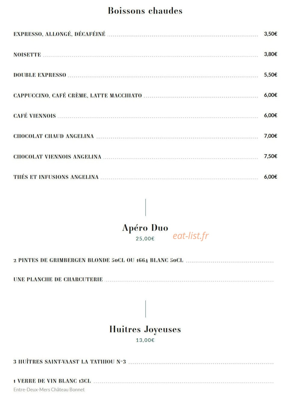 Brasserie Rosalie — carte page 29