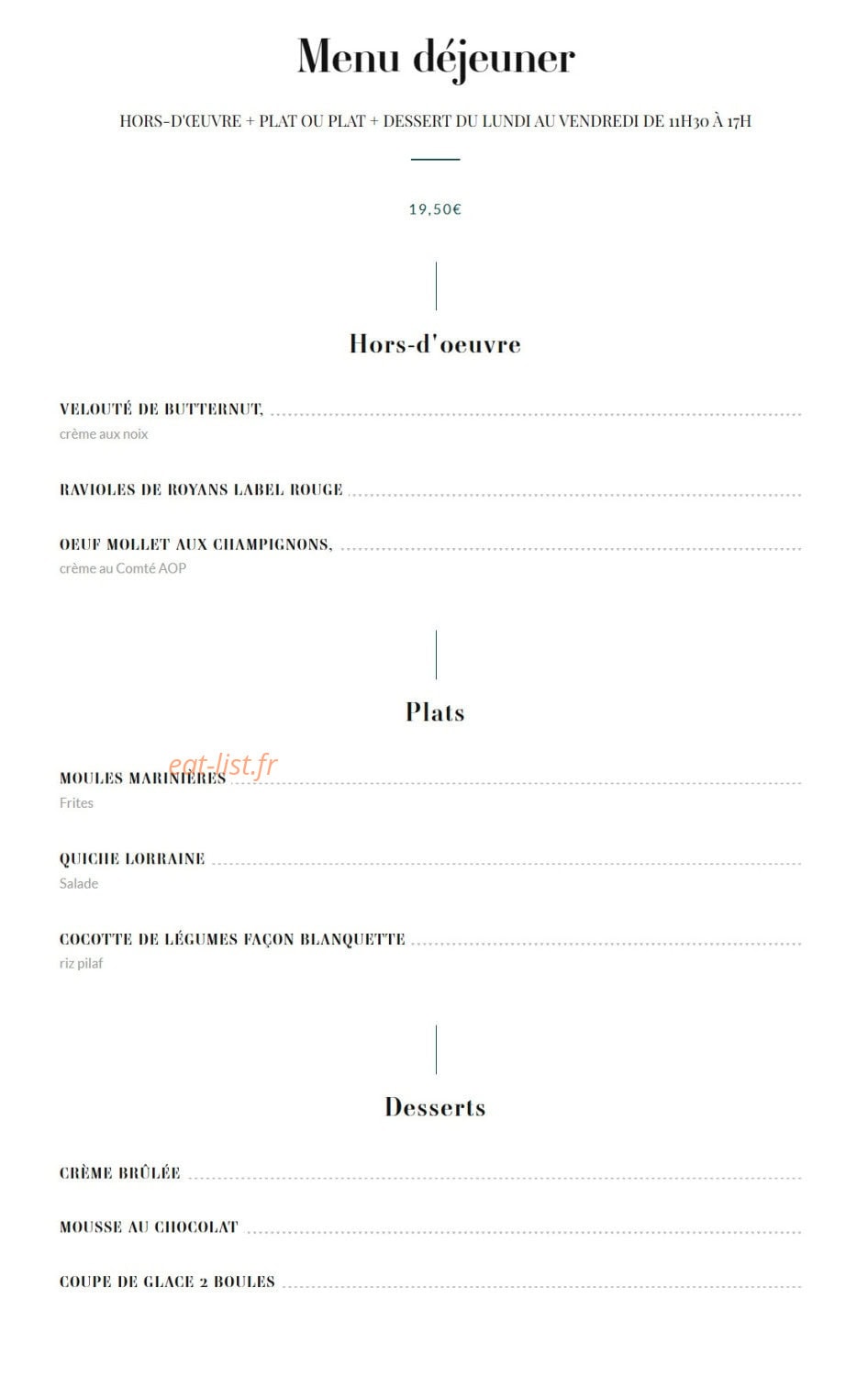 Brasserie Rosalie — carte page 8