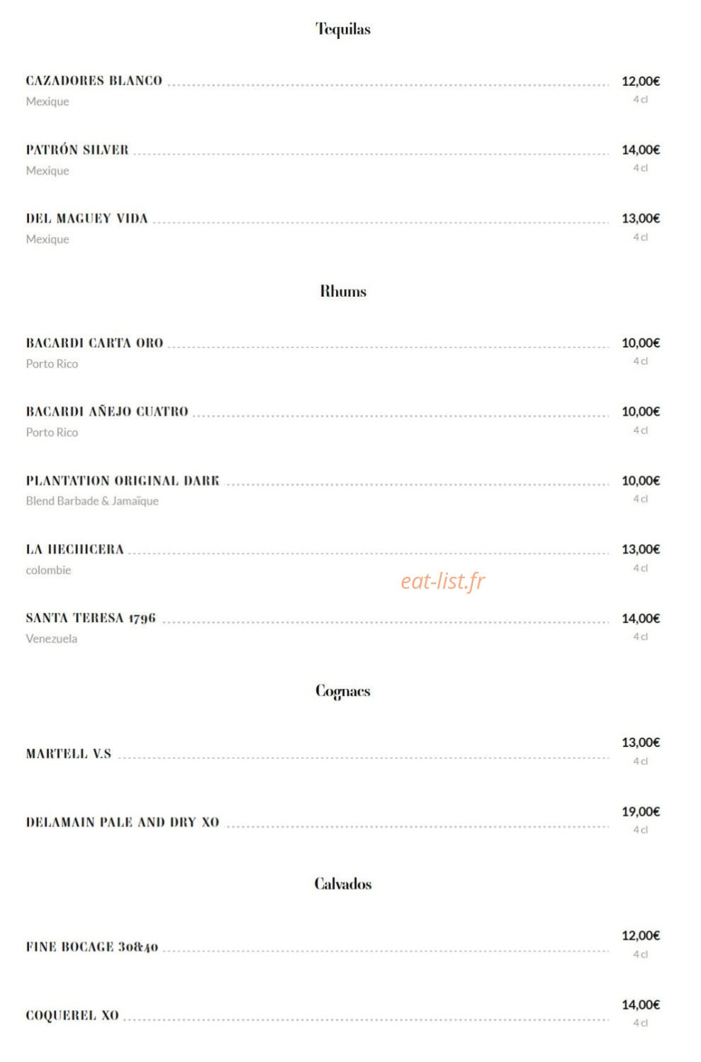 Brasserie Rosalie — carte page 17