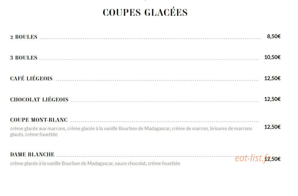 Brasserie Rosalie — carte page 6