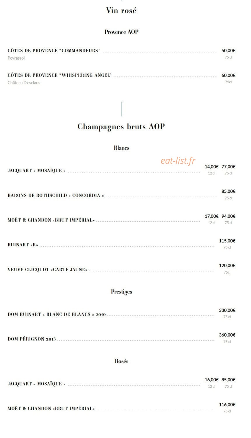 Brasserie Rosalie — carte page 26