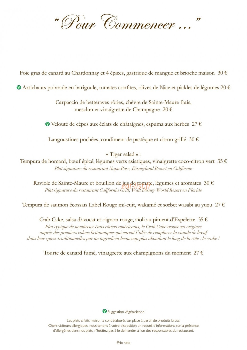 California Grill — carte page 2