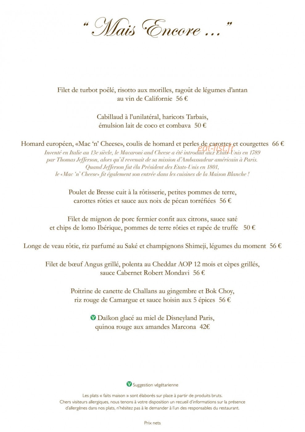 California Grill — carte page 3
