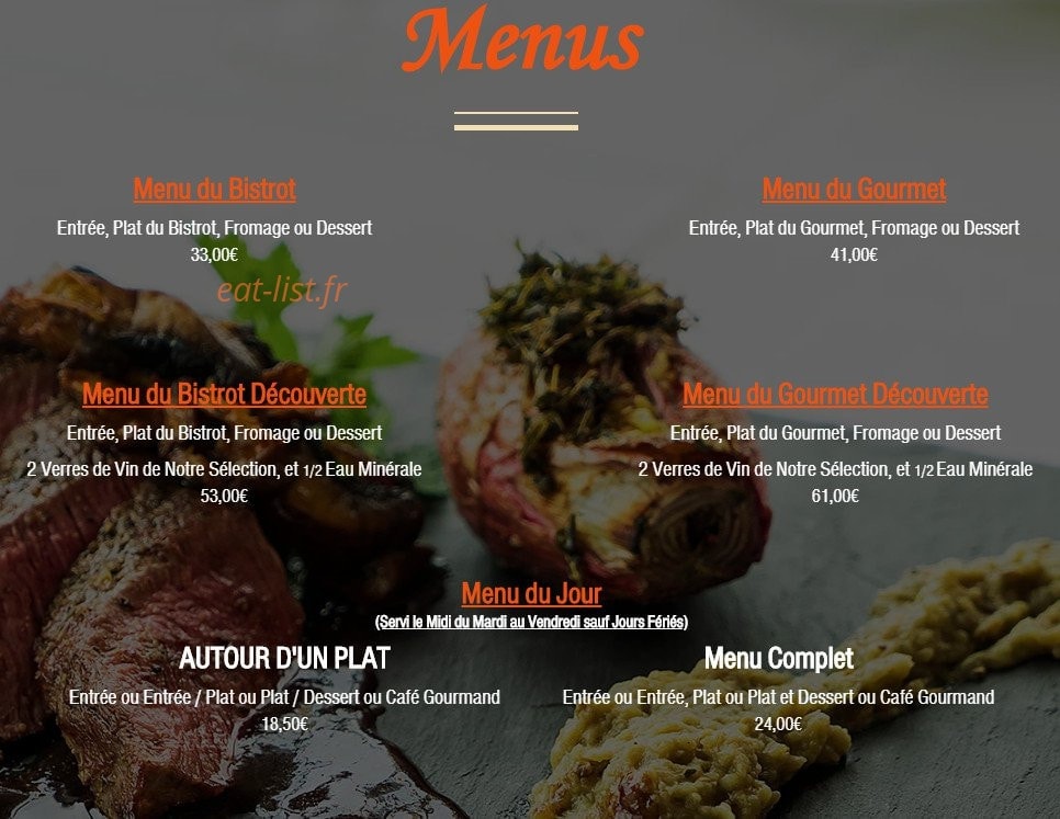 La Table — carte page 1