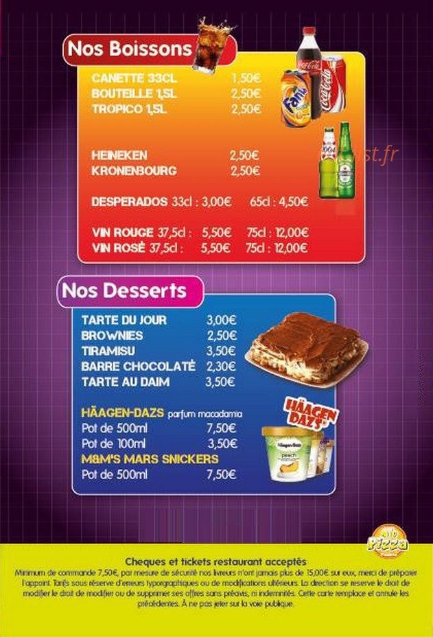 Allo Pizza Service — carte page 6
