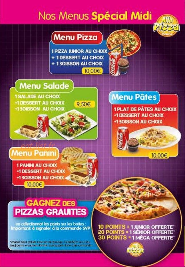 Allo Pizza Service — carte page 5