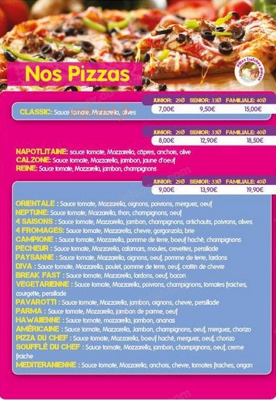 Allo Pizza Service — carte page 2