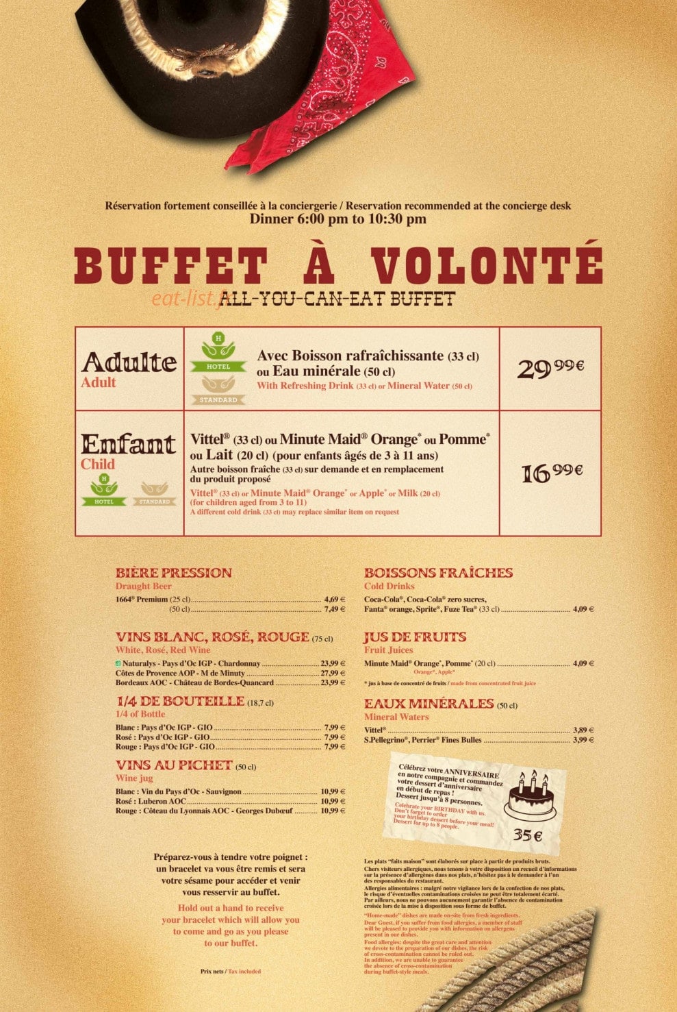 Chuck Wagon Cafe — carte page 1