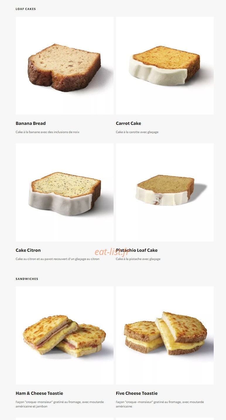 Starbucks Coffee — carte page 18