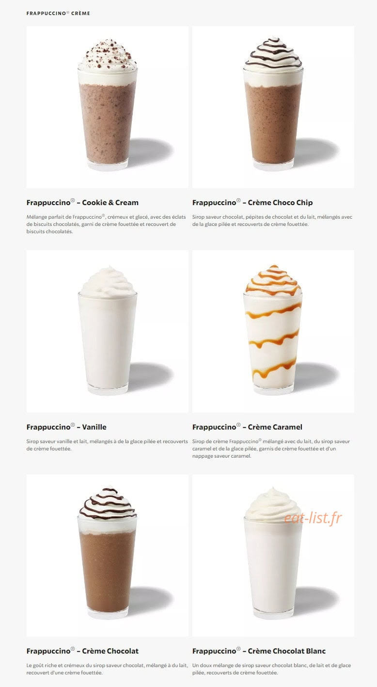 Starbucks Coffee — carte page 8