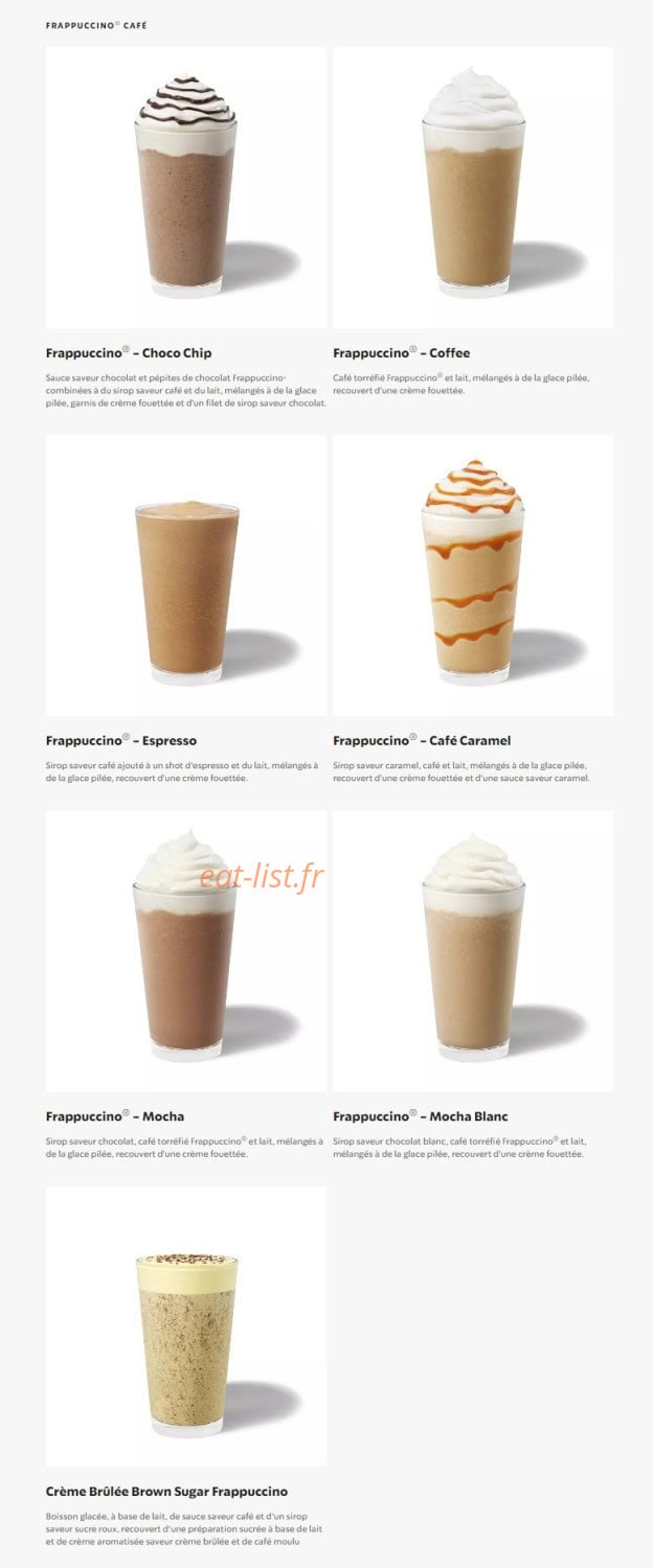 Starbucks Coffee — carte page 7