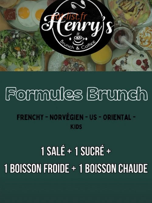 Henry's brunch — carte page 1