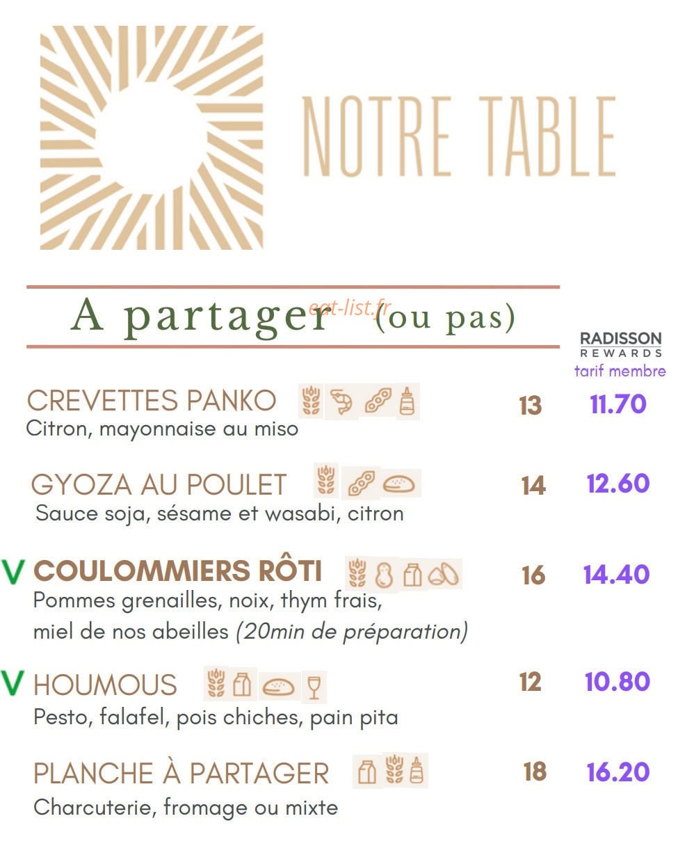 Notre Table — carte page 3