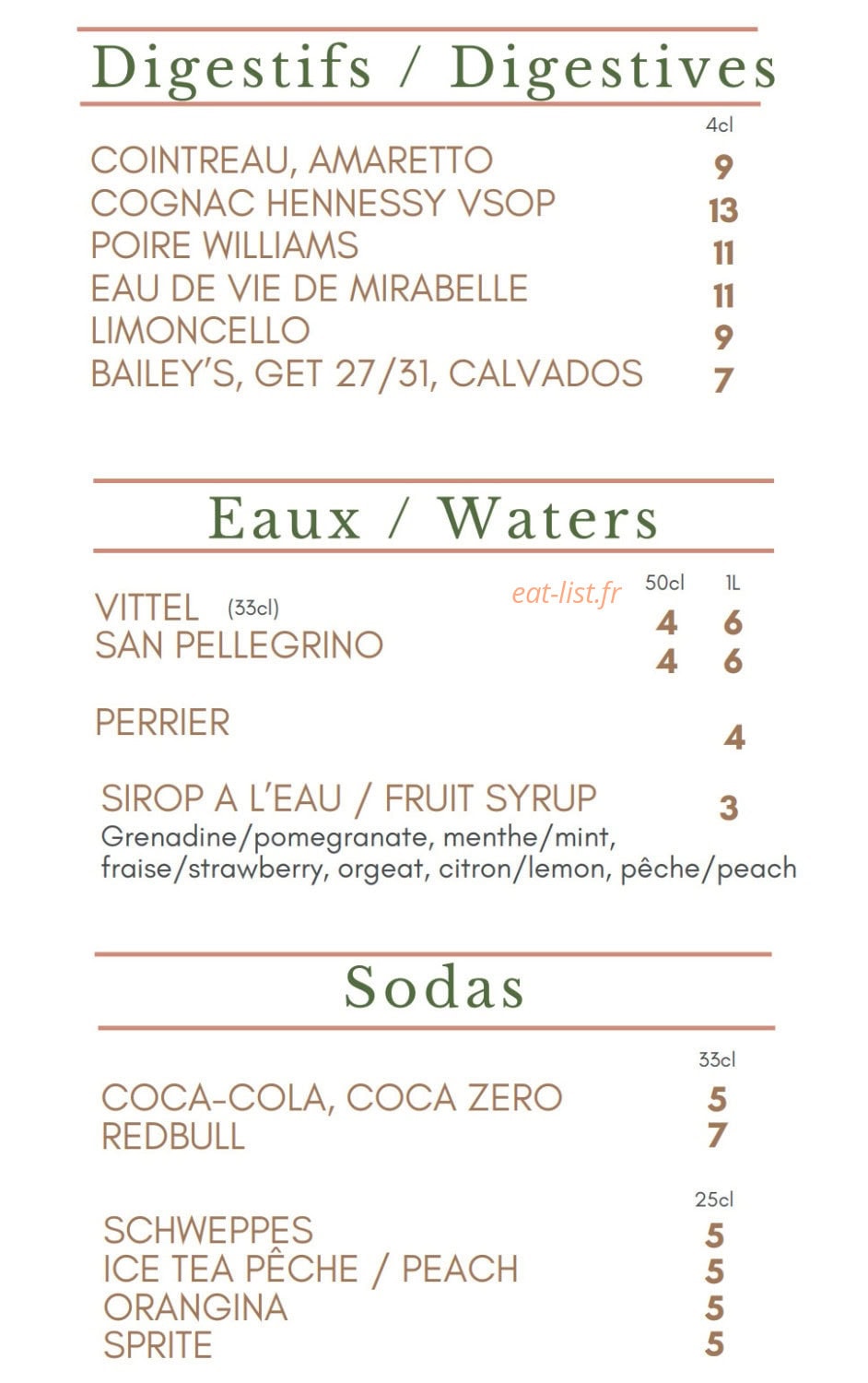 Notre Table — carte page 10