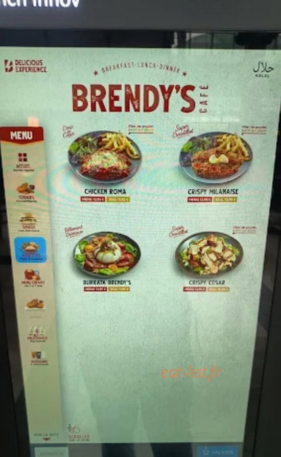 Brendy's Café — carte page 1