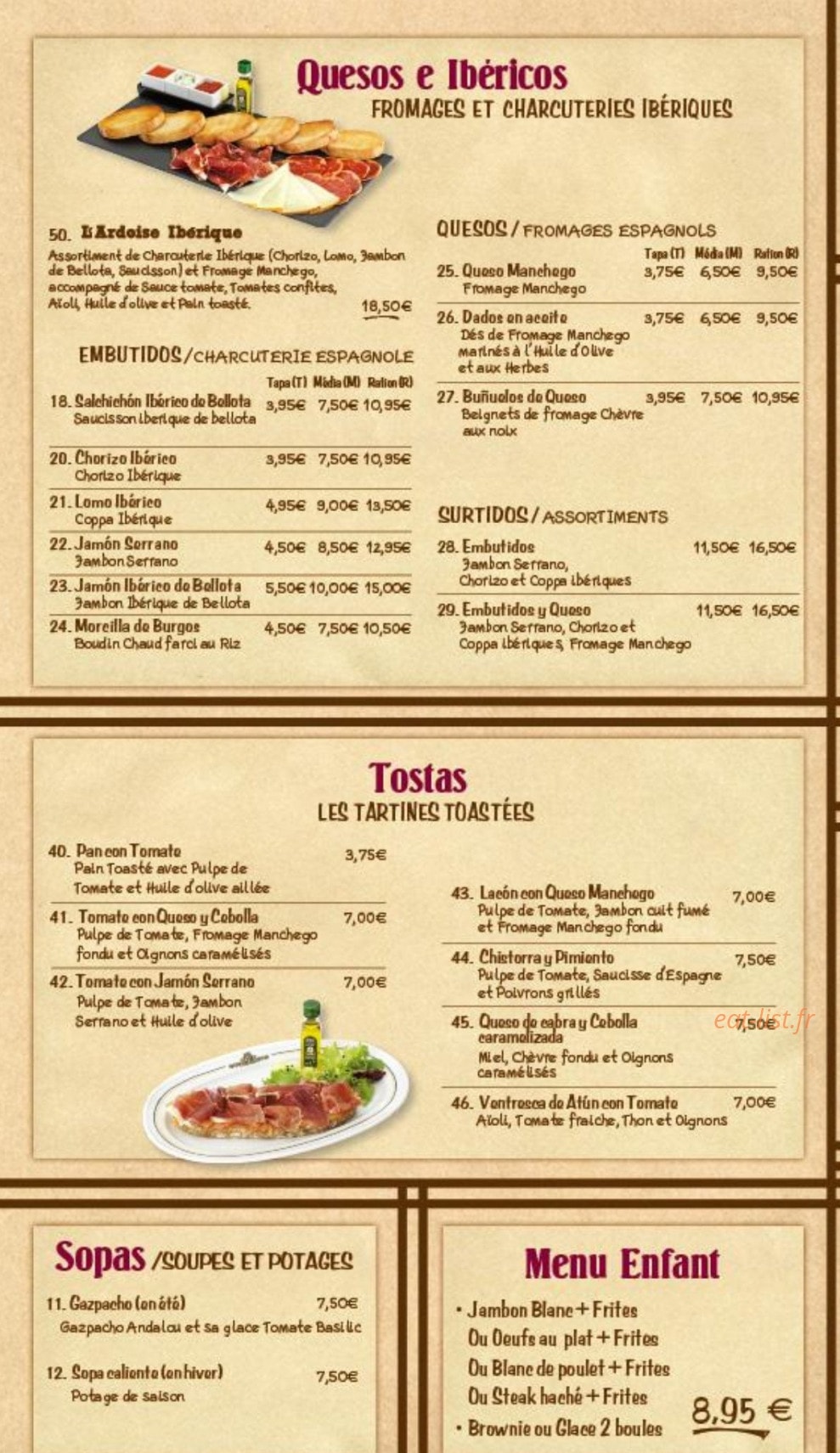 Cañas y Tapas — carte page 2